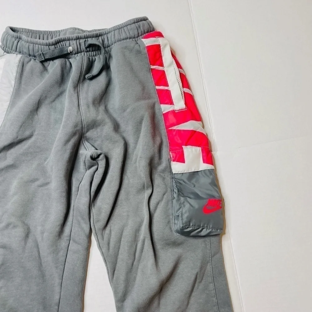NIKE Youth Gray Fleece Cargo Sweatpant Joggers Size Large